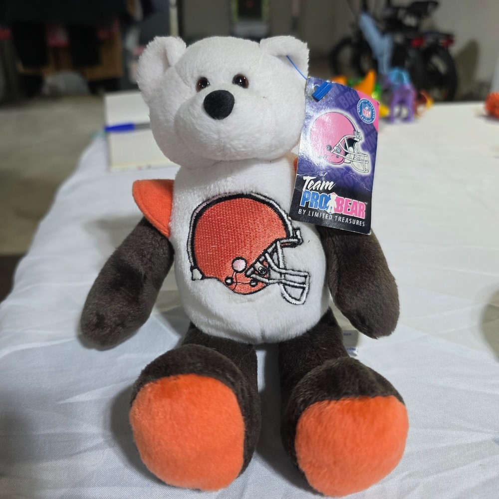 Cleveland Browns NFL Team Pro Bear Limited Treasures Plush Brown Orange White 9"
